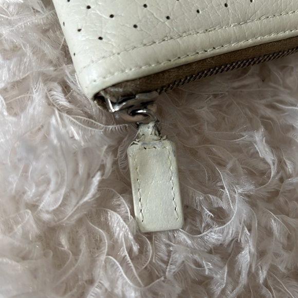 Prada White Perforated Leather Wallet - Picture 7 of 15